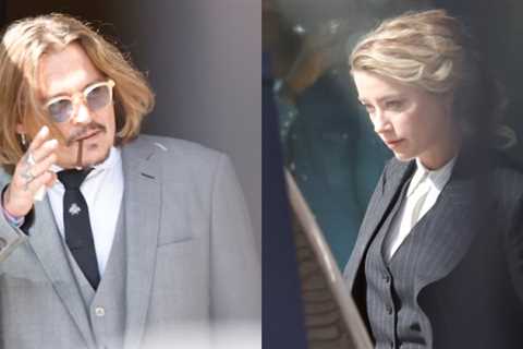 Johnny Depp and Amber Heard were spotted leaving court after the first day of the defamation trial
