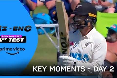NZ vs Eng | 1st Test - Day 2 | Key Moments | Prime Video India