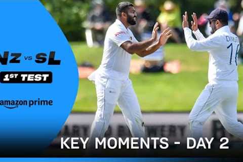 NZ vs SL | 1st Test - Day 2 🏏 | Key Moments | Prime Video India