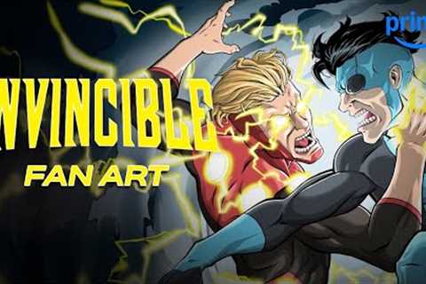 Drawing Invincible vs. Powerplex Fan Art with Deegan Puchkors | Invincible | Prime Video