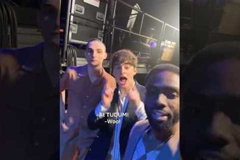 Caleb McLaughlin, Noah Schnapp, and Finn Wolfhard just wrapped up rehearsing at #TUDUM!